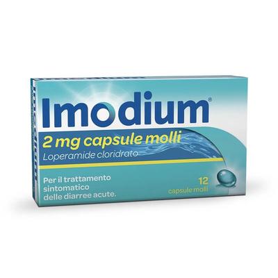 Imodium 2 mg Loperamide cloridrato Diarrea 12 Capsule Molli | Atida eFarma
