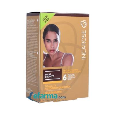 Incarose Maxi Bronze Self-Tanning Face and Décolleté Wipes 6 pcs x 7 ml